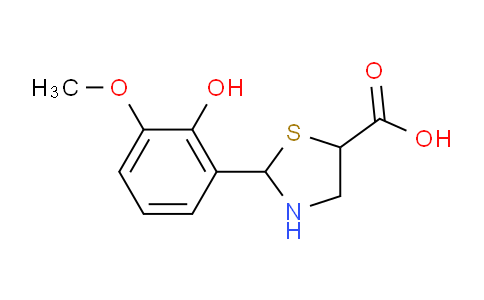 CAS No. 298686-97-2, 2-(2-Hydroxy-3-methoxyphenyl)thiazolidine-5-carboxylic acid