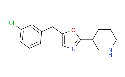 CAS No. 1785762-54-0, 5-(3-Chlorobenzyl)-2-(piperidin-3-yl)oxazole