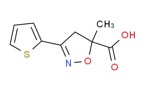 CAS No. 1326813-29-9, 5-Methyl-3-(thiophen-2-yl)-4,5-dihydroisoxazole-5-carboxylic acid