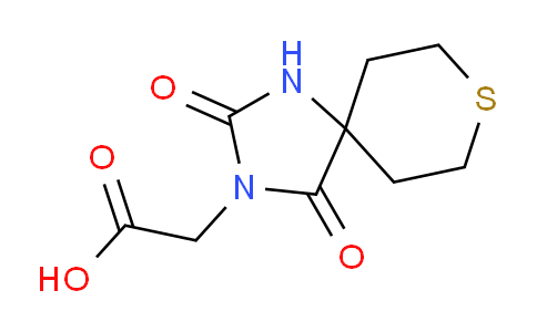 CAS No. 1247724-42-0, 2-(2,4-Dioxo-8-thia-1,3-diazaspiro[4.5]decan-3-yl)acetic acid