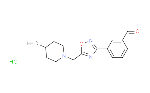 CAS No. 1119449-57-8, 3-(5-((4-Methylpiperidin-1-yl)methyl)-1,2,4-oxadiazol-3-yl)benzaldehyde hydrochloride