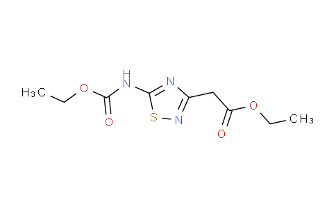 CAS No. 150215-10-4, Ethyl 2-(5-((ethoxycarbonyl)amino)-1,2,4-thiadiazol-3-yl)acetate
