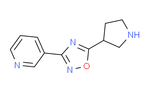 CAS No. 1256813-89-4, 3-(Pyridin-3-yl)-5-(pyrrolidin-3-yl)-1,2,4-oxadiazole