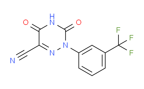 CAS No. 121065-97-2, 3,5-Dioxo-2-(3-(trifluoromethyl)phenyl)-2,3,4,5-tetrahydro-1,2,4-triazine-6-carbonitrile