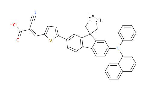 CAS No. 1234799-59-7, (E)-2-Cyano-3-(5-(9,9-diethyl-7-(naphthalen-1-yl(phenyl)amino)-9H-fluoren-2-yl)thiophen-2-yl)acrylic acid