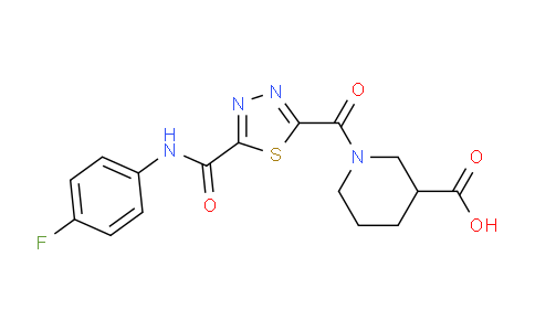 DY818818 | 1142210-55-6 | 1-(5-((4-Fluorophenyl)carbamoyl)-1,3,4-thiadiazole-2-carbonyl)piperidine-3-carboxylic acid