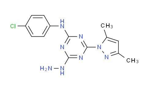 CAS No. 1158377-11-7, N-(4-Chlorophenyl)-4-(3,5-dimethyl-1H-pyrazol-1-yl)-6-hydrazinyl-1,3,5-triazin-2-amine