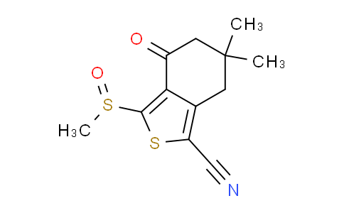 CAS No. 186371-17-5, 6,6-Dimethyl-3-(methylsulfinyl)-4-oxo-4,5,6,7-tetrahydrobenzo[c]thiophene-1-carbonitrile