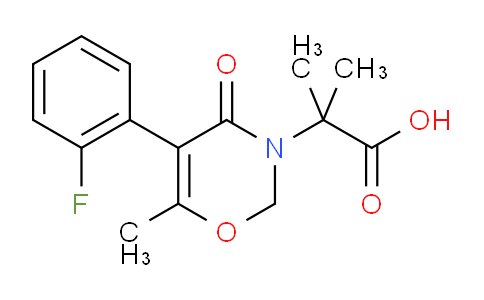 CAS No. 170855-30-8, 2-(5-(2-Fluorophenyl)-6-methyl-4-oxo-2H-1,3-oxazin-3(4H)-yl)-2-methylpropanoic acid