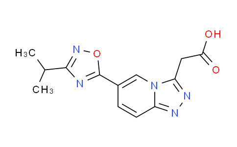 CAS No. 1355173-49-7, 2-(6-(3-Isopropyl-1,2,4-oxadiazol-5-yl)-[1,2,4]triazolo[4,3-a]pyridin-3-yl)acetic acid