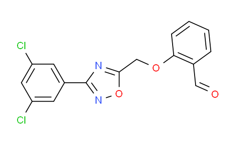 CAS No. 1707582-31-7, 2-((3-(3,5-Dichlorophenyl)-1,2,4-oxadiazol-5-yl)methoxy)benzaldehyde