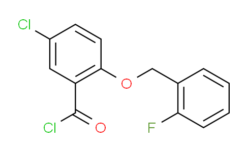 CAS No. 1160260-12-7, 5-Chloro-2-((2-fluorobenzyl)oxy)benzoyl chloride