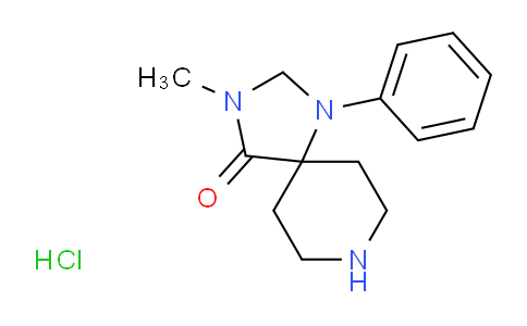 CAS No. 1023-85-4, 3-Methyl-1-phenyl-1,3,8-triazaspiro[4.5]decan-4-one hydrochloride