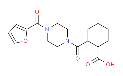 CAS No. 497083-18-8, 2-{[4-(2-furylcarbonyl)piperazino]carbonyl}cyclohexanecarboxylic acid