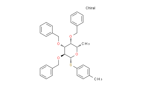 CAS No. 211801-54-6, (2S,3R,4R,5S,6R)-3,4,5-tris(benzyloxy)-2-methyl-6-(p-tolylthio)tetrahydro-2H-pyran