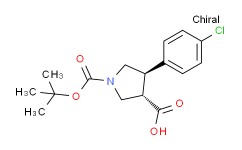 CAS No. 851484-56-5, (3S,4R)-1-(tert-Butoxycarbonyl)-4-(4-chlorophenyl)pyrrolidine-3-carboxylic acid