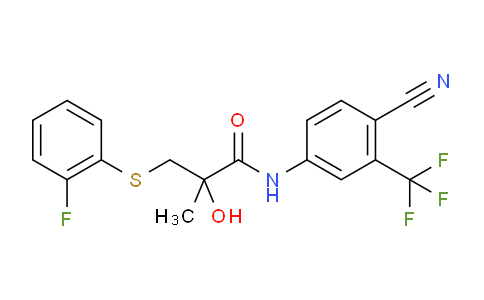 CAS No. 1166228-20-1, N-[4-Cyano-3-(trifluoromethyl)phenyl]-3- [(2-fluorophenyl)thio]-2-hydroxy-2-methylpropanamide