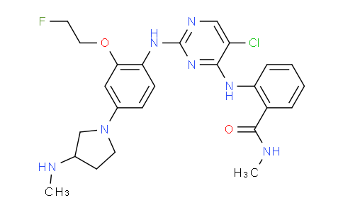 CAS No. 2119738-71-3, 2-((5-Chloro-2-((2-(2-fluoroethoxy)-4-(3-(methylamino)pyrrolidin-1-yl)phenyl)amino)pyrimidin-4-yl)amino)-N-methylbenzamide