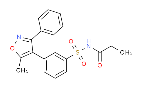CAS No. 1709956-89-7, N-[[3-(5-Methyl-3-phenyl-4-isoxazolyl)phenyl]sulfonyl]propanamide