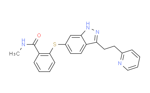 CAS No. 1443118-73-7, N-Methyl-2-[[3-[2-(2-pyridinyl)ethyl]-1H-indazol-6-yl]thio]benzamide