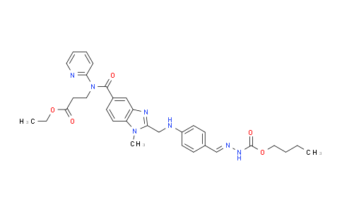 CAS No. 1416446-43-9, N-[[2-[[[4-[[(Butoxycarbonyl)amino]iminomethyl]phenyl]amino]methyl]-1-methyl-1H-benzimidazol-5-yl]carbonyl]-N-2-pyridinyl-beta-alanine ethyl ester