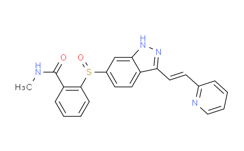 CAS No. 1347304-18-0, N-Methyl-2-[[3-[(1E)-2-(2-pyridinyl)ethenyl]-1H-indazol-6-yl]sulfinyl]benzamide