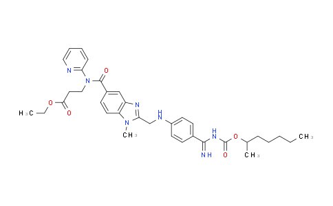 CAS No. 1610758-21-8, N-[[2-[[[4-[Imino[[[(1-methylhexyl)oxy]carbonyl]amino]methyl]phenyl]amino]methyl]-1-methyl-1H-benzimidazol-5-yl]carbonyl]-N-2-pyridinyl-beta-alanine ethyl ester