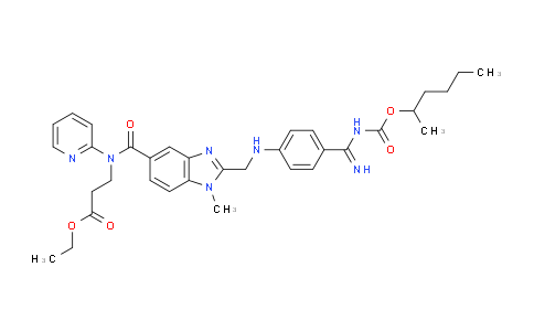 CAS No. 2225986-95-6, N-[[2-[[[4-[Imino[[[(1-methylpentyl)oxy]carbonyl]amino]methyl]phenyl]amino]methyl]-1-methyl-1H-benzimidazol-5-yl]carbonyl]-N-2-pyridinyl-beta-alanine ethyl ester