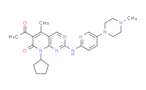 CAS No. 571189-51-0, 6-acetyl-8-cyclopentyl-5-methyl-2-((5-(4-methylpiperazin-1-yl)pyridin-2-yl)amino)pyrido[2,3-d]pyrimidin-7(8H)-one