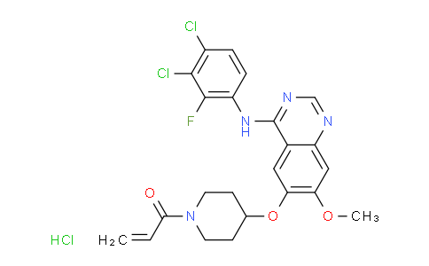 CAS No. 1429757-68-5, 1-[4-[[4-[(3,4-Dichloro-2-fluorophenyl)amino]-7-methoxy-6-quinazolinyl]oxy]-1-piperidinyl]-2-propen-1-one hydrochloride