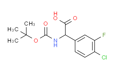 CAS No. 1236349-77-1, 2-((tert-Butoxycarbonyl)amino)-2-(4-chloro-3-fluorophenyl)acetic acid