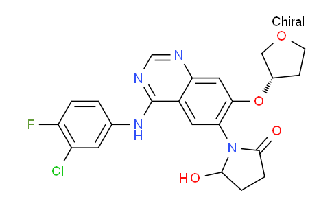 CAS No. 2223677-58-3, 1-[4-[(3-Chloro-4-fluorophenyl)amino]-7-[[(3S)-tetrahydro-3-furanyl]oxy]-6-quinazolinyl]-5-hydroxy-2-pyrrolidinone