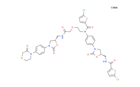 MC820798 | 1632463-24-1 | 5-Chloro-N-[4-[(5S)-5-[[[(5-chloro-2-thienyl)carbonyl]amino]methyl]-2-oxo-3-oxazolidinyl]phenyl]-N-[2-[2-oxo-2-[[[(5S)-2-oxo-3-[4-(3-oxo-4-morpholinyl)phenyl]-5-oxazolidinyl]methyl]amino]ethoxy]ethyl]-2-thiophenecarboxamide