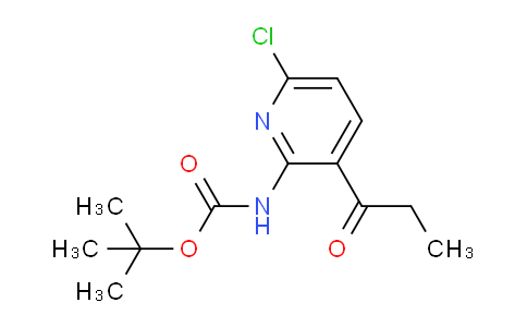 CAS No. 1160827-82-6, tert-butyl (6-chloro-3-propanoylpyridin-2-yl)carbamate