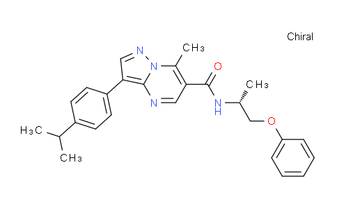 MC820951 | 1066676-21-8 | (R)-3-(4-Isopropylphenyl)-7-methyl-N-(1-phenoxypropan-2-yl)pyrazolo[1,5-a]pyrimidine-6-carboxamide