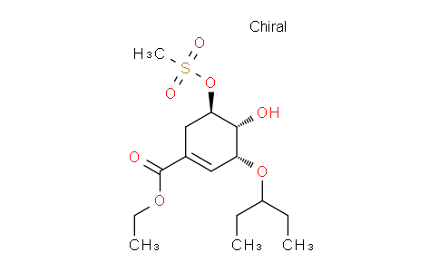 CAS No. 204254-92-2, (3R,4R,5R)-3-(1-Ethylpropoxy)-4-hydroxy-5-[(Methylsulfonyl)oxy]-1-cyclohexene-1-carboxylic Acid Ethyl Ester