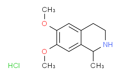 CAS No. 883-87-4, 6,7-dimethoxy-1-methyl-1,2,3,4-tetrahydroisoquinoline hydrochloride