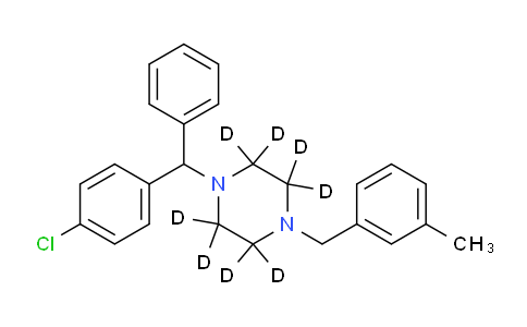 CAS No. 1246816-06-7, 1-[(4-chlorophenyl)-phenylmethyl]-2,2,3,3,5,5,6,6-octadeuterio-4-[(3-methylphenyl)methyl]piperazine