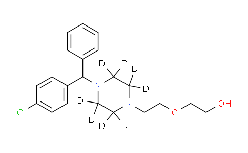 CAS No. 1189480-47-4, 2-[2-[4-[(4-chlorophenyl)-phenylmethyl]-2,2,3,3,5,5,6,6-octadeuteriopiperazin-1-yl]ethoxy]ethanol