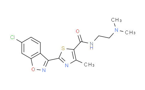 CAS No. 1407715-58-5, 2-(6-chlorobenzo[d]isoxazol-3-yl)-N-(2-(dimethylamino)ethyl)-4-methylthiazole-5-carboxamide
