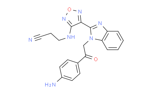 CAS No. 798577-91-0, 3-((4-(1-(2-(4-Aminophenyl)-2-oxoethyl)-1H-benzo[d]imidazol-2-yl)-1,2,5-oxadiazol-3-yl)amino)propanenitrile