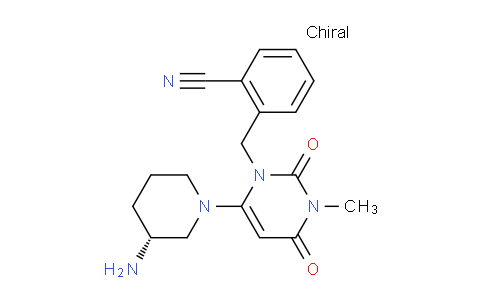 CAS No. 1347001-80-2, (R)-2-((6-(3-aminopiperidin-1-yl)-3-methyl-2,4-dioxo-3,4-dihydropyrimidin-1(2H)-yl)methyl)benzonitrile