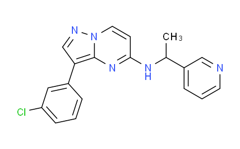 CAS No. 1111106-62-7, 3-(3-chlorophenyl)-N-(1-(pyridin-3-yl)ethyl)pyrazolo[1,5-a]pyrimidin-5-amine