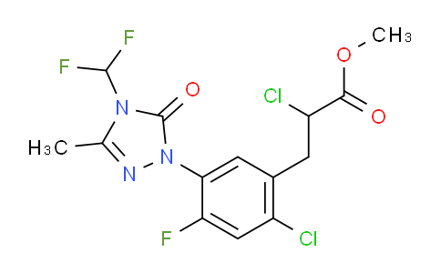 CAS No. 128621-71-6, methyl 2-chloro-3-(2-chloro-5-(4-(difluoromethyl)-3-methyl-5-oxo-4,5-dihydro-1H-1,2,4-triazol-1-yl)-4-fluorophenyl)propanoate