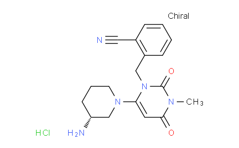 CAS No. 1246610-75-2, (R)-2-((6-(3-Aminopiperidin-1-yl)-3-methyl-2,4-dioxo-3,4-dihydropyrimidin-1(2H)-yl)methyl)benzonitrile hydrochloride