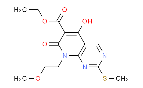 76360-90-2 | ethyl5-hydroxy-8-(2-methoxyethyl)-2-(methylthio)-7-oxo-7,8-dihydropyrido[2,3-d]pyrimidine-6-carboxylate