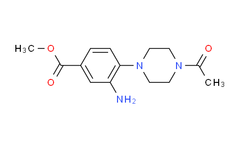 CAS No. 767316-73-4, 4-(4-Acetyl-1-piperazinyl)-3-amino-benzoic acid methyl ester