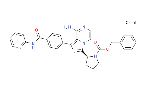 DY823405 | 1420478-89-2 | (S)-benzyl 2-(8-amino-1-(4-(pyridin-2-ylcarbamoyl)phenyl)imidazo[1,5-a]pyrazin-3-yl)pyrrolidine-1-carboxylate