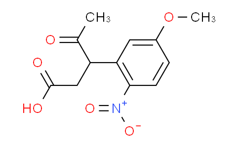 CAS No. 25981-39-9, Benzenepropanoic acid, β-acetyl-5-methoxy-2-nitro-