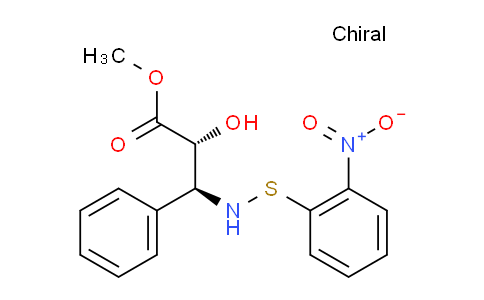 CAS No. 615556-29-1, Benzenepropanoic acid, α-hydroxy-β-[[(2-nitrophenyl)thio]amino]-, methyl ester, (αR,βS)-